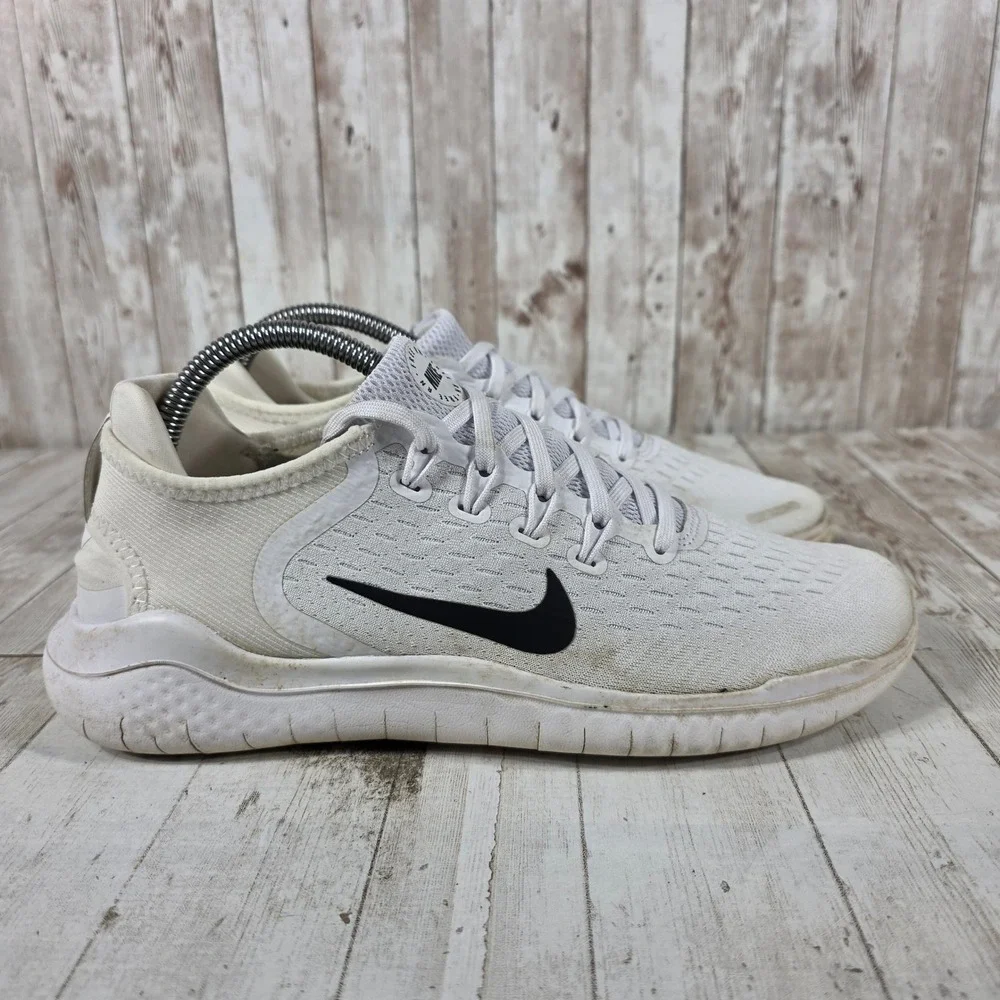 Nike Free RN 2018 Mens White Black Running Shoes 942836-100 Size 8
